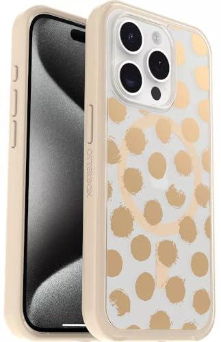 OtterBox iPhone 15 Pro (ONLY) Symmetry Series+ Case - Clear/Brown, Snaps to MagSafe, Ultra-Sleek, Raised Edges Protect Camera & Screen - Non-Retail Packaging