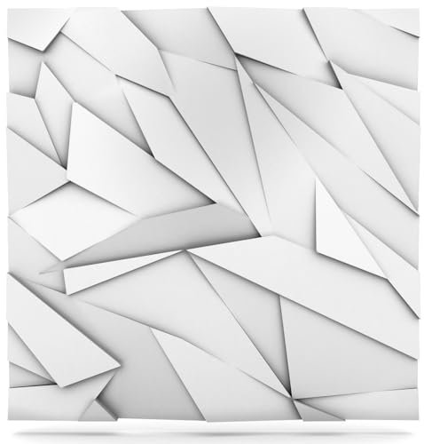 Deccart - 3D Wandpaneele 60x60 cm - Paneele Wand Wall Panels Deko Wandverkleidung Innen Panel Deckenverkleidung Decke Deckenpaneele Platten Styropor EPS-Polystyrol Sapphire 0.36 m², 1 Stück, weiß