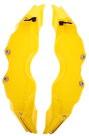 PLAFOPE Bremsscheibenabdeckungen Für Auto Dekorative Bremssattelabdeckungen Und Staubdicht Abs-Material Einfache Installation Geeignet Gelb