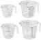 Ksvaye 4 Stück Messbecher Set 150/300/600/1000ml Transparent BPA Free Messbecher Küche Klein Meßbecher Kunststoff Messbecher mit Griff für Küche Backen Labor