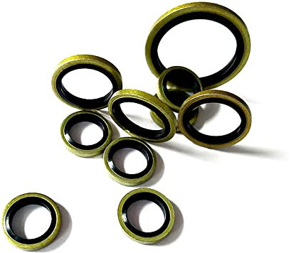 ZOAPDEBCE joints de joint en caoutchouc, Joint de bouchon de vidange d'huile en caoutchouc métallique, rondelle collée, bague d'étanchéité combinée, M48 2 pièces(M6)