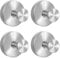 Drenky Suction Cup Hooks 4 Pack Sucker Hook for Bathroom 304 Stainless Steel Removable and Reusable for Hanging Towels, Mounting on Glass Shower Doors, Tile, Silver