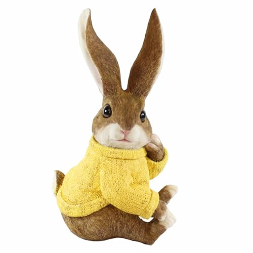colourliving Hasen Deko Figuren XL Osterhasen Figuren Groß witzige Osterhasen mit Pullover (Gelb)