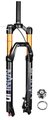 HSIRYAOHD Mountain Bike Suspension Fork 26/27.5/29 Inch 1-1/8 Straight/tapered Air Forks QR 9mm Travel 120/140mm Disc Brakes Bike Front Fork Damping Adjustment Manual/Remote