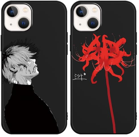 TBNMBGY [2 Stück] Handyhülle für iPhone 13 mini 5.4 Hülle, Anime Tokyo Ghoul Manga Premium Silikon TPU Case Fallschutz Kratzfest Stoßfest Schutzhülle für iPhone 13 mini