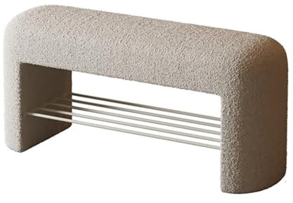 SOFACHEN Schuhbank Mit Stauraum, Mit SitzfläChe Schuhregal, Sitzbank Polsterbank, Sitzkommode Sitzbank, Bettbank Garderobenbank(Off-White,31.4in(80cm))
