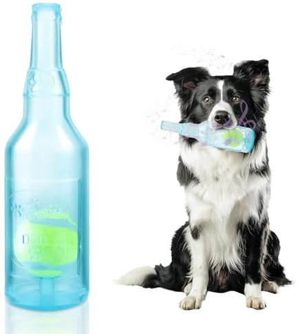 SUOXU Squeaky Dog ​​Toys, Rubber Bottle Toys With Tennis Balls for Medium Large Dog Outdoor Training Summer Swimming Pool Interactive Dog Chew Teeth Cleaning Care