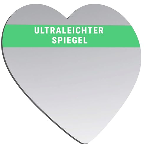 Falkenhorn Handspiegel – doppelseitiger, ultraflacher Acryl-Spiegel in Herzform, ideal für Basteln, Kinder, DIY, Dekoration, Geldbörse oder als Geschenk – 10 cm (Herzform), 1 Stück