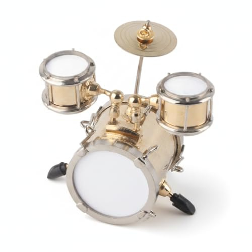 Zenithaur Musical Instrument Replica Ornament Für Office Desk Decoration, dieses detaillierte Simulate -Drum Collectible ist ein ideales Miniaturpuppenhausinstrument für