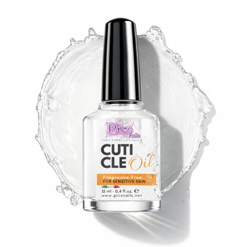 PICS NAILS Huile Cuticules Ongles des Mains et des Pieds 12ml Professionnelle - Huile Hydratante et Régénérante pour les Cuticules des Mains et des Pieds, (Sans Parfum)