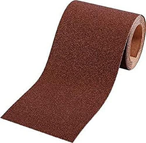 kwb Schleifrolle 5 m x 93 mm aus Korund mit Körnung 180, hochwertiger Kunstharz-Verleimung und verstärktem Papierträger für den mittelfeinen Schliff von Holz und Metall