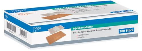Injektionspflaster, hautfarben, atmungsaktiv, hypoallergen, 2 cm x 4 cm - 200 Stück