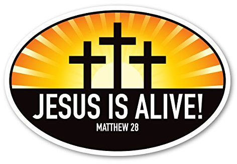 Aufkleber Jesus is Alive, oval