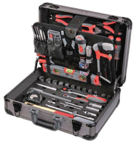 Tixit Aluminium-Werkzeugkoffer MECHANIKER 120-teilig für Mechaniker, Elektroniker und Montage