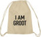 Shirtstreet24, I Am Groot, Serien Nerd Baumwoll natur Turnbeutel Rucksack Sport Beutel, Größe: onesize,natur
