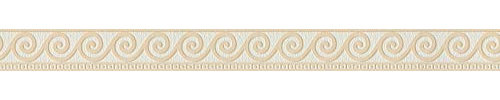 A.S. Création selbstklebende Bordüre Only Borders Borte 5,00 m x 0,05 m beige weiß Made in Germany 259219 2592-19