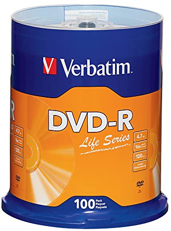 Verbatim® Life Series DVD-R Disc Spindle, Pack of 100