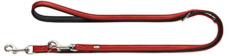 HUNTER Capri Verstellbare Führleine für Hunde, Leder, Nappa, weich, 1,1/200 cm, rot