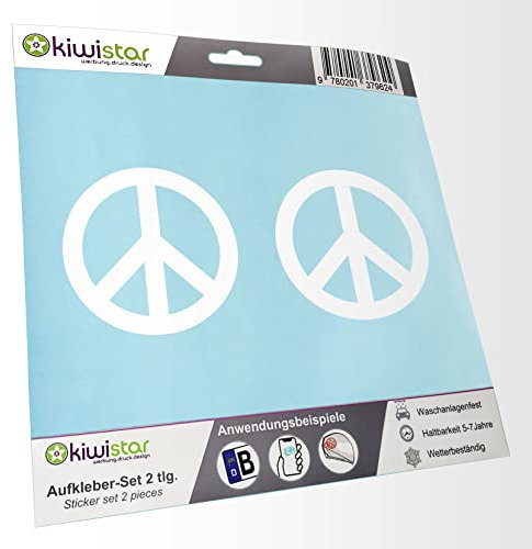- 2X Kennzeichenaufkleber - Peace - Friedenszeichen - Autoaufkleber - Evolution Charles Darwin Aufkleber für Auto, Laptop, Fahrrad, LKW, Motorrad Mehrfarbig JDM Decal Racing