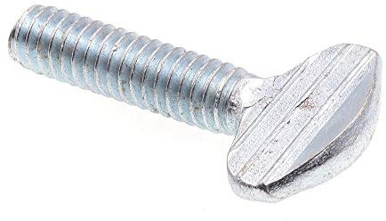 Prime-Line 9045426 Rändelschraube, Flachkopf, 1/4-Zoll-20 x 2,5 cm, verzinkter Stahl, 25 Stück, Silber