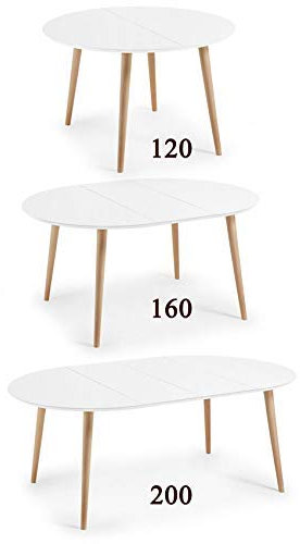 HABITMOBEL Mesa Comedor Extensible de 120 a (160 a 200) x 120 cm (3 Medidas en 1)