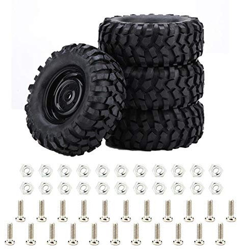 Dilwe RC Autoreifen, 4 Stück Reifen Gummireifen für 1:10 Rock Crawler Offroad RC Fernbedienung Auto Zubehör Teil