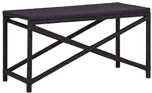 vidaXL Gartenbank Sitzbank Parkbank Garten Bank Gartenmöbel Balkonbank Terrassenbank Rattanmöbel Rattanbank 80cm Poly Rattan Schwarz