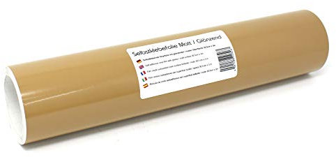 Finest Folia 3m x 31cm Plotterfolie 105 Farben Matt/Glänzend Selbstklebend Bastelfolie zum Plotten Möbelfolie (081 Hellbraun, Matt)