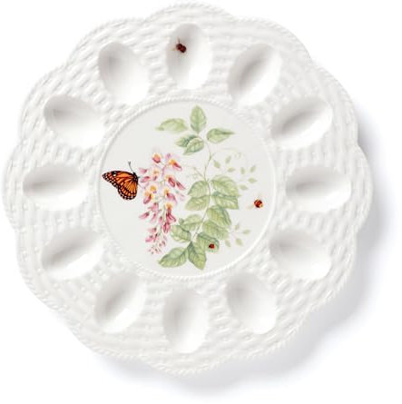 Lenox 893457 Butterfly Meadow Egg Tray, Porcelain, Multicolor