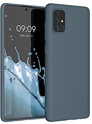 kwmobile Hülle kompatibel mit Samsung Galaxy A71 Hülle - weiches TPU Silikon Case - Cover geeignet für kabelloses Laden - Dunkler Schiefer