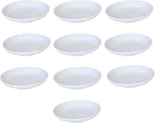 Lot de 10 coupelles à sauce en plastique mélamine Blanc 8,9 cm
