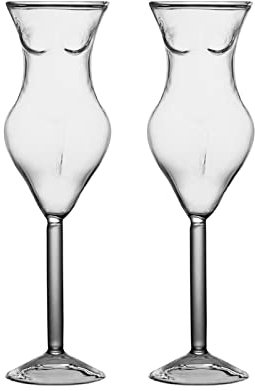 HUIKJI Weingläser, nackte Frauen, Cocktailglas, Kristall, Whiskyglas, transparent, für den menschlichen Körper, kreativ, einzigartig, sexy, für Zuhause, Party, Bar, 2 Stück