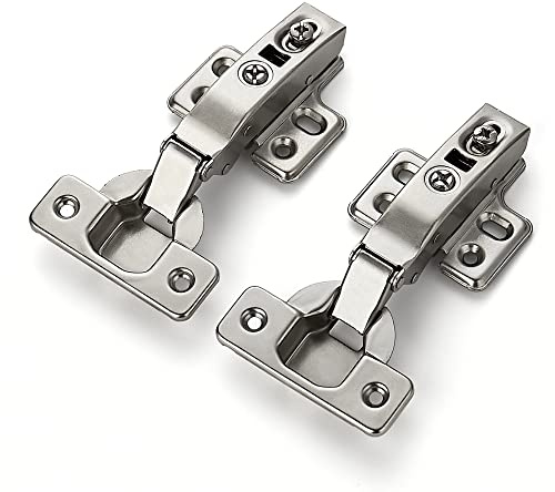 Ravinte 4 Pack 2 Pairs European Kitchen Cabinet Hinges Soft Close Full Overlay Cabinet Door Hinges Heavy-Duty Frameless Adjustable Concealed Cabinet Cup Hinge