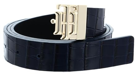 Tommy Hilfiger TH Logo Reversible Belt 3.0 W90 Blue Croco/Black