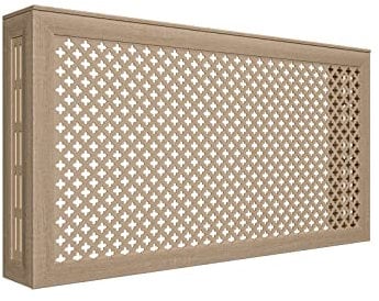 HEXIM Cache - Radiateur MDF & HDF - Habillage décoratif de radiateur en différentes tailles & motifs - Décoration pour le chauffage (Ensemble complet Gotica Chêne Sonoma - 90x60cm)