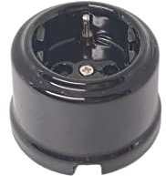 Enchufe de Superficie Porcelana Negra