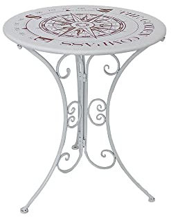 Lomadox Gartentisch Tisch Terrassentisch Balkontisch in weiß, 60 cm breit