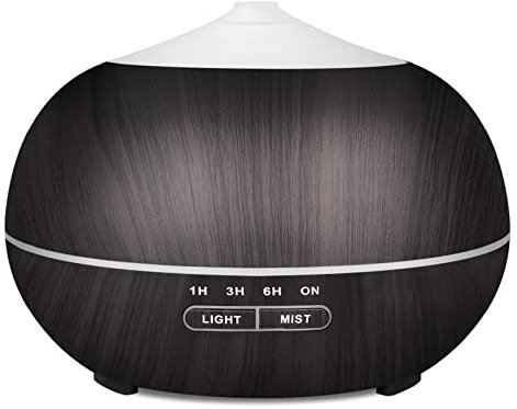 Aroma Diffuser Ätherische Luftbefeuchter: 400ml Öle Diffusor Schlafzimmer - Aromatherapie Holz Luft Vernebler Leise Duftlampe - Duft Raumbefeuchter Timer Wohnung Büro 1