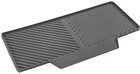 WENKO Abtropfmatte Mod. Neli, Kunststoffmatte zum Abtropfen von Geschirr und Besteck, geneigte Fläche und Rillenstruktur für optimalen Wasserablauf, schützt vor Kratzern, in edlem Grau, 20 x 3 x 40 cm