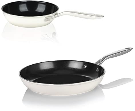 ValenCera by TeChef Keramik-Bratpfannen-Set, antihaftbeschichtet, ungiftig, frei von PFAS, PFOA, PTFE (Bratpfanne/Bratpfannen-Set, 20,3 cm und 30,5 cm)