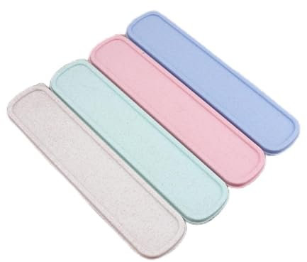 OriGlam 1 x tragbare Besteckbox, Reisegeschirr, Aufbewahrungsbox, Utensilienkoffer, Besteckaufbewahrung für Besteckset, 24 x 6 cm (Beige)