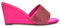 ESSEX GLAM Womens Diamante Low Wedge Heels Ladies Sparkly Square Toe Fuchsia Slip On Mules Size 3