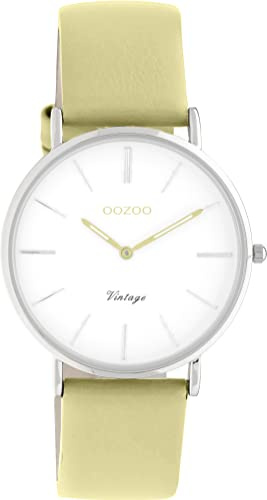 Oozoo Vintage Herren Uhr - Armbanduhr Herren mit 18mm Lederarmband - Analoge Herren Armbanduhr in rund - auch als Damen Uhr passend