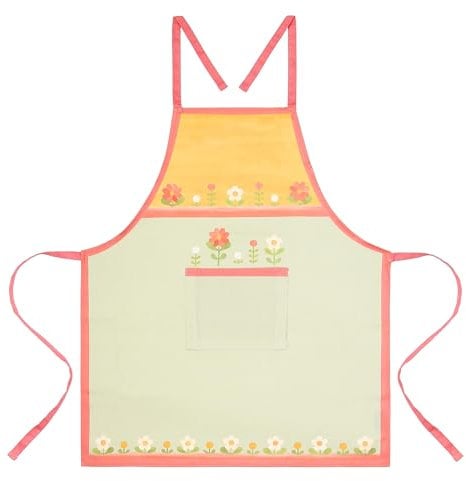 THUN, Grembiule da Cucina in 100% Cotone, Decorato con Motivi Floreali, Linea Florianne, Idea Regalo, 80x70 cm