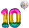 Luftballon 10. Geburtstag • XXL Riesen Folienballon SET • 101CM + 45 CM Ballon + 5M Deko Band • Folienballon 10 • Helium geeignet • Wiederverwendbar • Geburtstagsdeko Jungen Mädchen Zahl Ballon 10
