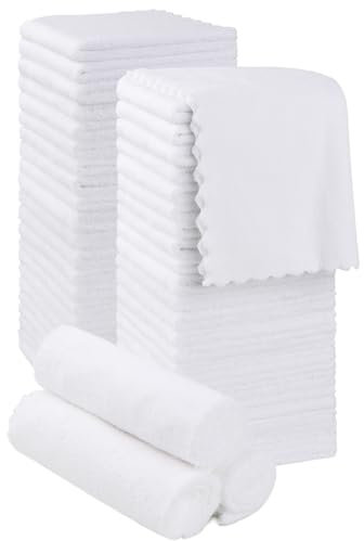 Orighty Ultraweiche Waschlappen, 48 Stück, Premium-Mikrofaser-Handtuch-Sets 30,5 x 30,5 cm, saugfähig und schnell trocknend, Korallensamt-Waschlappen, Mehrzweck-Waschlappen für Badezimmer, Hotel und