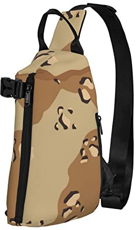AMACAY Desert Camo Sling Bag für Damen Herren Sling Rucksack Reise Sling Bag Wandern Brusttasche Tagesrucksack Umhängetasche, Schwarz , One size