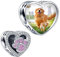 LaMenars Personalized Photo Charms Paw Print Rosa Perlen Sterling Silber Anpassen Bild Hund Katze Herz für Frauen Armbänder und Halsketten Geschenke für Mädchen