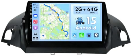 MISONDA 9inch IPS Android 15 Car Stereo For Ford Kuga/Escape 2013-2016 - Wireless CarPlay/Android Auto - 2 Din - DAB Steering Wheel 4G BT RDS WiFi Camera - 2G+64G