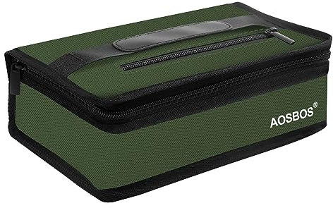 Aosbos - Bolsa Termica Porta Alimentos 3,5L Bolsa Comida Trabajo Nevera Portatil Pequeña Bolsa Isotérmica para Almuerzo para Mujer Hombres Niños Adultos Oficina Trabajo Colegio, Verde Oscuro